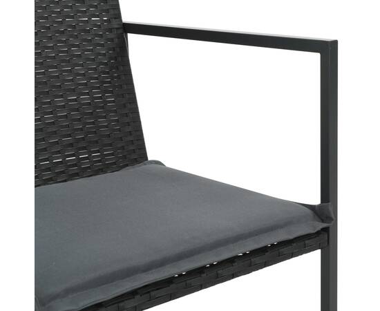 Set mobilier de exterior cu perne, 7 piese, negru, poliratan, 4 image