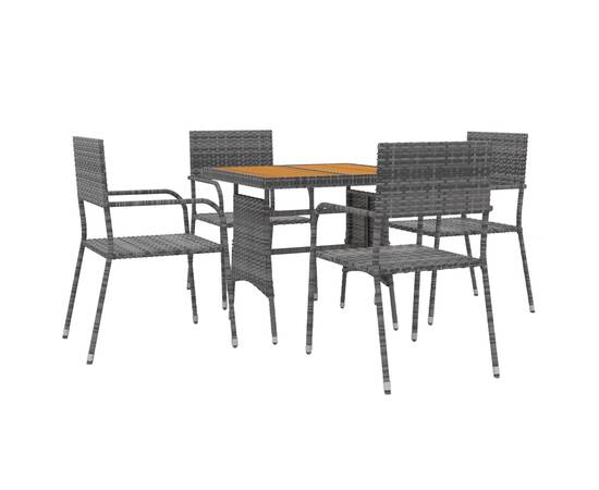 Set de mobilier de exterior, 3 piese, gri, poliratan, 3 image