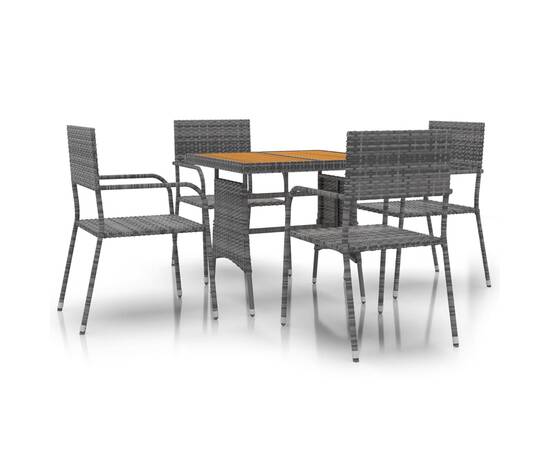 Set de mobilier de exterior, 3 piese, gri, poliratan, 2 image