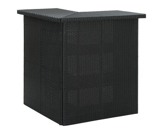 Set mobilier bar de grădină cu perne, 4 piese, negru, poliratan, 2 image