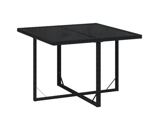 Set mobilier de grădină cu perne, 5 piese, negru, poliratan, 5 image