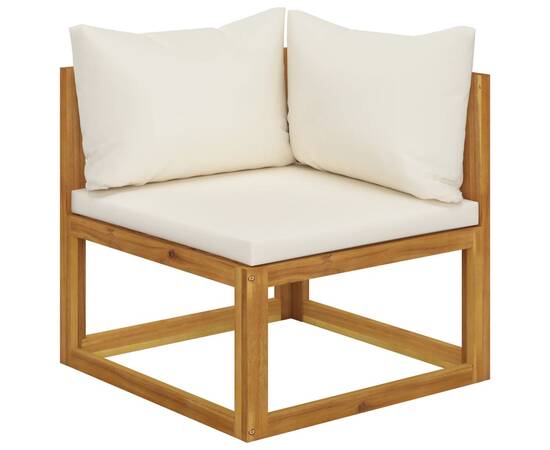 Set mobilier de grădină cu perne crem, 7 piese, lemn de acacia, 4 image