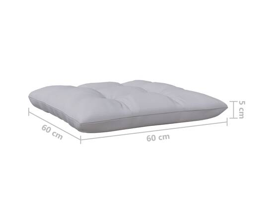 Set mobilier grădină cu perne, 5 piese, gri, lemn masiv pin, 11 image