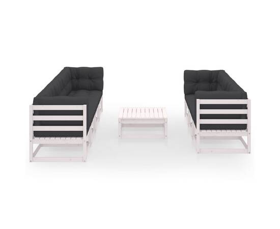 Set mobilier de grădină cu perne, 8 piese, lemn masiv de pin, 3 image