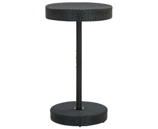 Set mobilier bar de grădină cu perne, 3 piese, negru, poliratan, 6 image