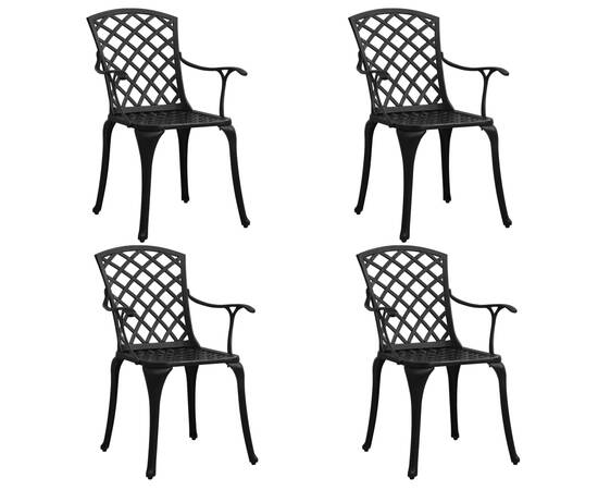Set mobilier bistro, 5 piese, negru, aluminiu turnat, 3 image