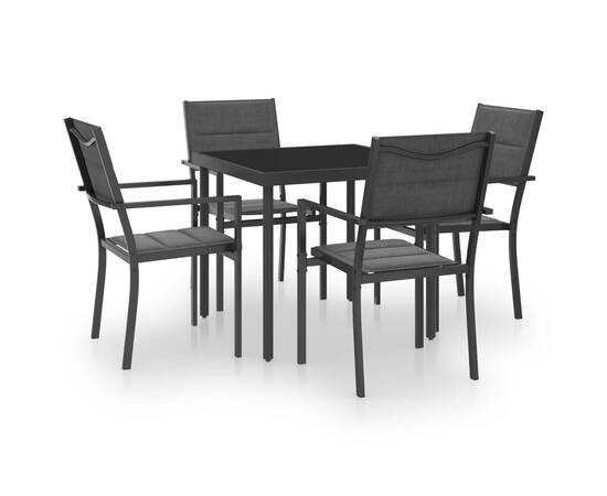 Set mobilier de exterior, 5 piese, oțel, 2 image