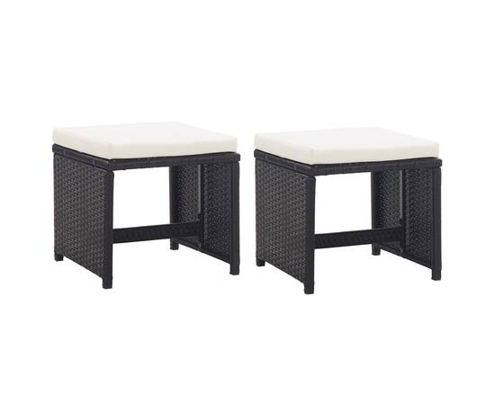 Set mobilier de exterior cu perne, 5 piese, negru, poliratan, 5 image