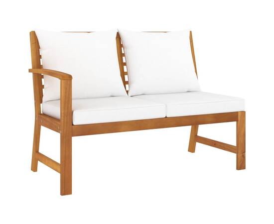 Set mobilier grădină cu perne, 9 piese, crem, lemn de acacia, 6 image