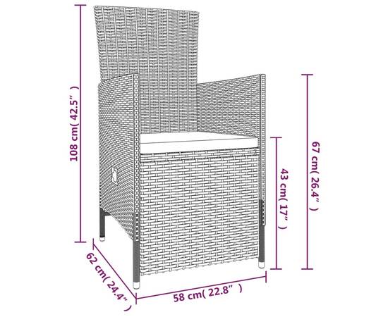 Set de mobilier pentru grădină, cu perne, 7 piese, bej, 9 image