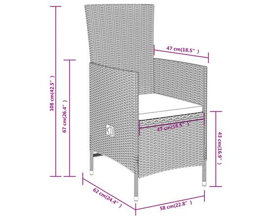 Set de mobilier pentru grădină, cu perne, 7 piese, bej, 10 image