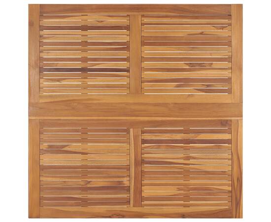 Set de mobilier de exterior pliabil, 5 piese, lemn masiv de tec, 5 image