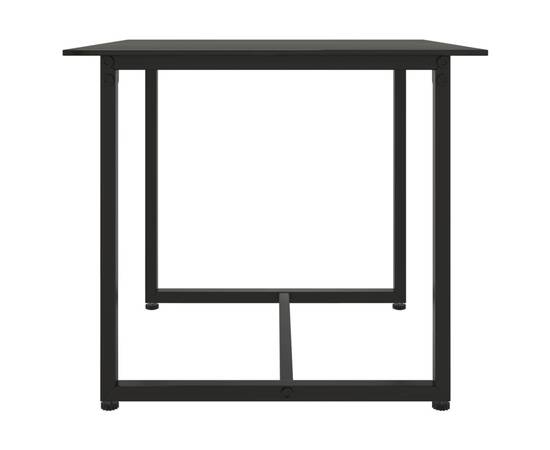 Set mobilier de exterior cu perne, 3 piese, negru, poliratan, 9 image