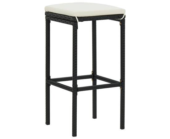 Set mobilier bar de grădină cu perne, 5 piese, negru, poliratan, 9 image