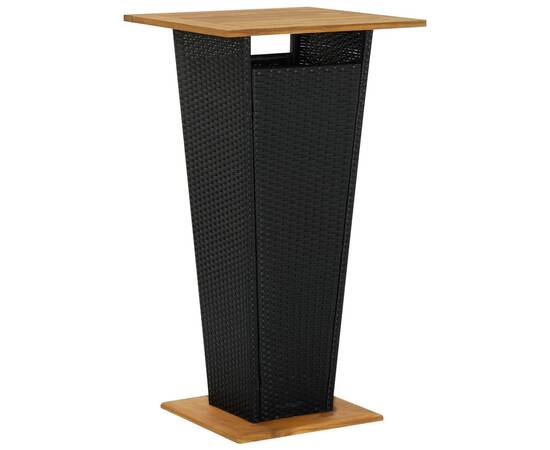 Set mobilier bar de grădină cu perne, 5 piese, negru, poliratan, 3 image