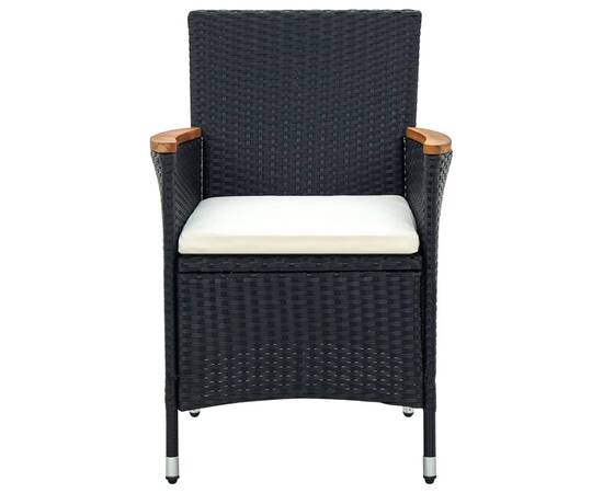 Set mobilier de grădină cu perne, negru, 9 piese, 5 image