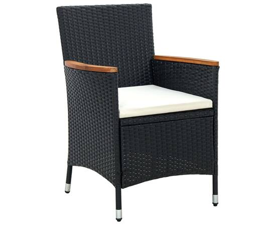 Set mobilier de grădină cu perne, negru, 9 piese, 4 image