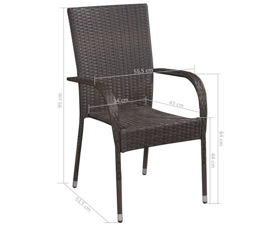 Set mobilier de grădină, 7 piese, maro, poliratan, 9 image