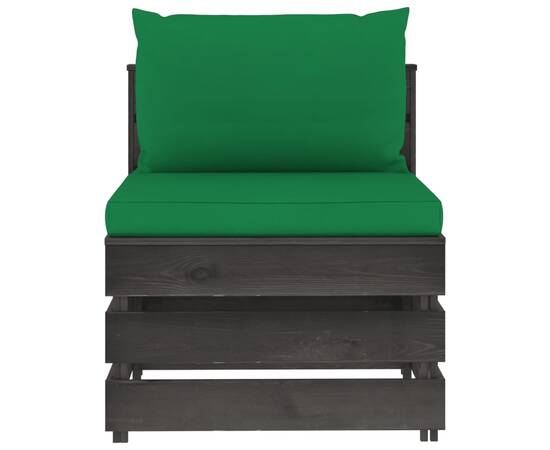 Set mobilier de grădină cu perne, 6 piese, gri, lemn tratat, 6 image