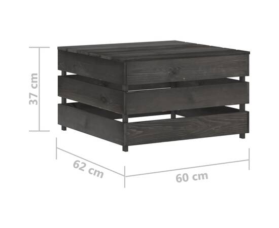 Set mobilier grădină, 6 piese, cu perne, gri, lemn tratat, 10 image