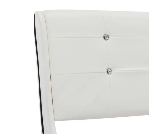 Cadru de pat, alb, 120 x 200 cm, piele ecologică, 6 image