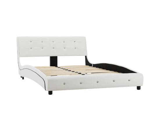 Cadru de pat, alb, 120 x 200 cm, piele ecologică, 3 image