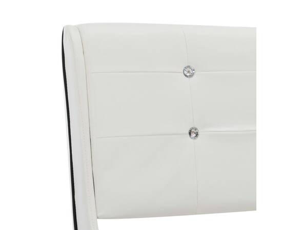 Cadru de pat, alb, 140 x 200 cm, piele ecologică, 6 image