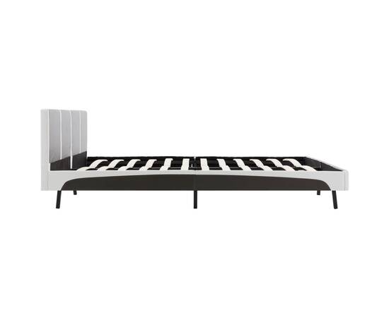 Cadru de pat, gri și alb, 180 x 200 cm, piele ecologică, 5 image