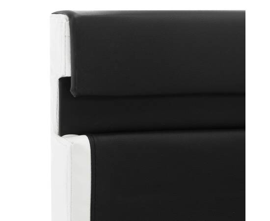 Cadru de pat cu led, negru, 140 x 200 cm, piele ecologică, 6 image