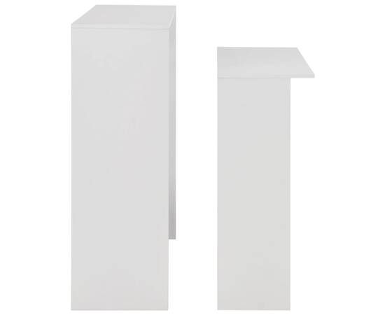 Masă de bar cu 2 blaturi, alb, 130x40x120 cm, 6 image