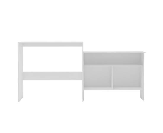 Masă de bar cu 2 blaturi, alb, 130x40x120 cm, 3 image