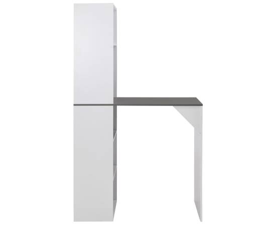 Masă de bar cu dulap, alb, 115 x 59 x 200 cm, 4 image