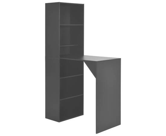 Masă de bar cu dulap, negru, 115 x 59 x 200 cm