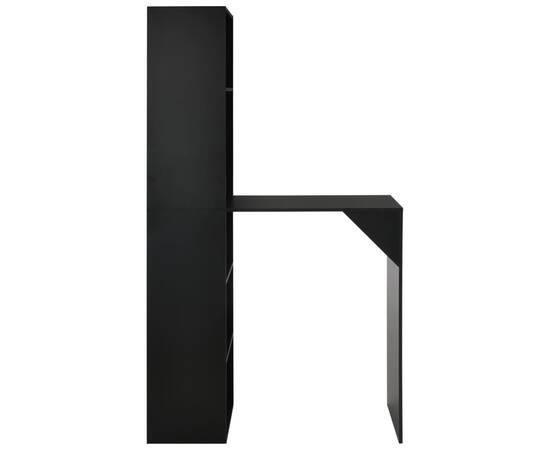 Masă de bar cu dulap, negru, 115 x 59 x 200 cm, 4 image