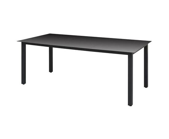 Set mobilier de grădină cu perne, 9 piese, negru, poliratan, 10 image