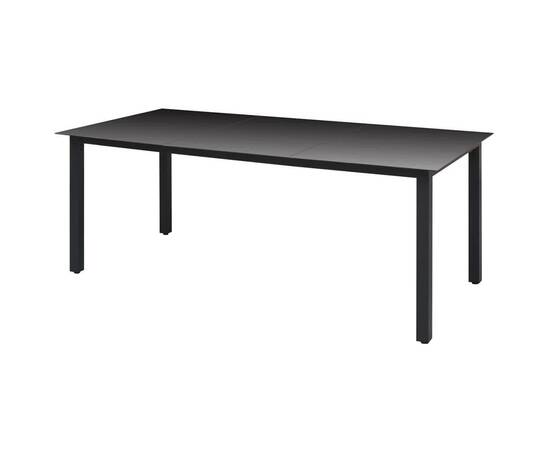 Set mobilier de grădină cu perne, 9 piese, negru, poliratan, 8 image