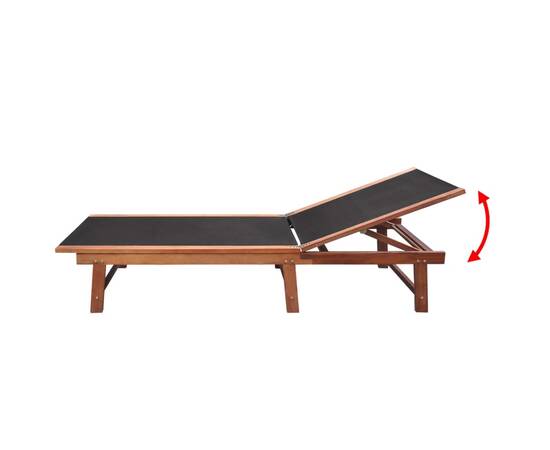 Șezlonguri de plajă cu masă 2 buc. lemn masiv acacia textilenă, 5 image