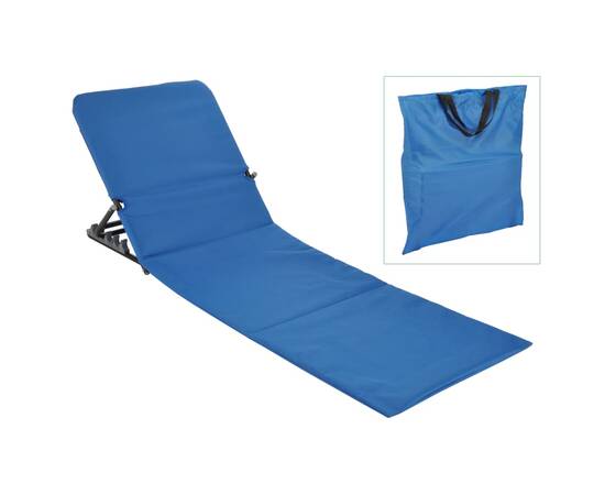 Hi scaun pliabil saltea de plajă, albastru, pvc