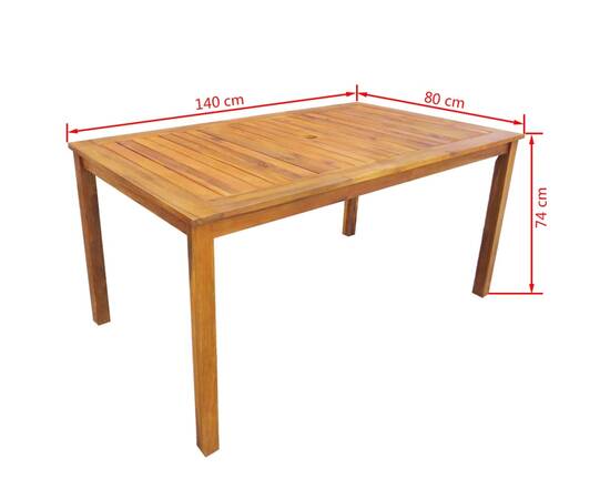 Set mobilier de exterior, 7 piese, lemn masiv de acacia, 7 image