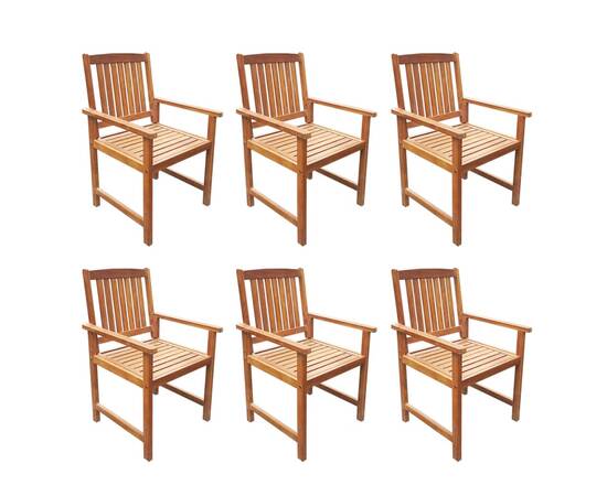 Set mobilier de exterior, 7 piese, lemn masiv de acacia, 4 image