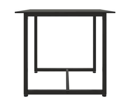 Set mobilier de exterior cu perne, 3 piese, negru, poliratan, 10 image