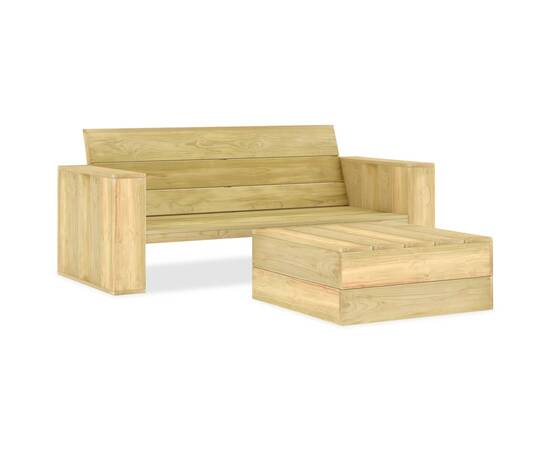 Set mobilier de grădină, 2 piese, lemn de pin tratat