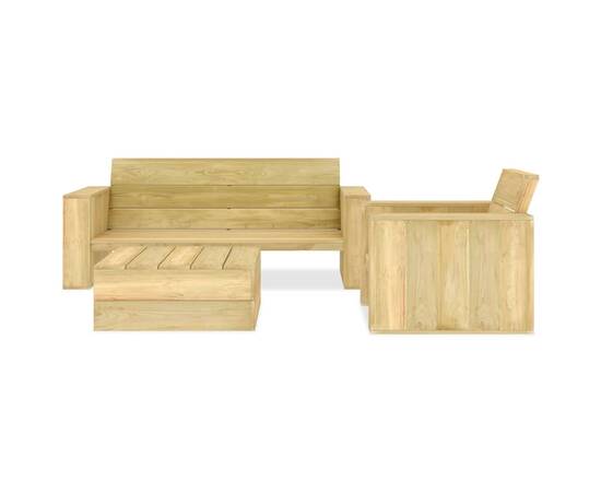 Set mobilier de grădină, 3 piese, lemn de pin tratat, 2 image