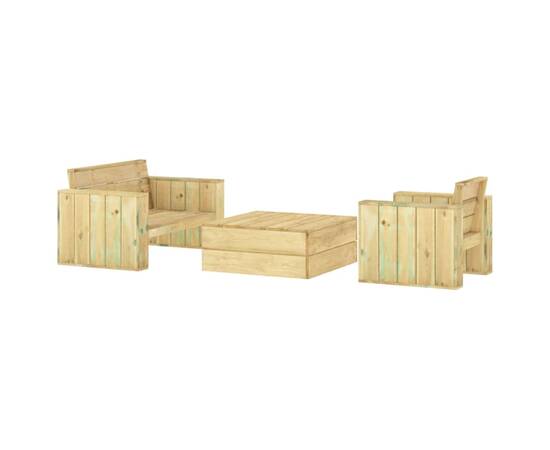 Set mobilier de grădină, 3 piese, lemn masiv pin tratat, 3 image