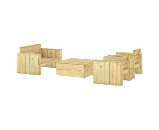 Set mobilier de grădină, 4 piese, lemn de pin tratat, 3 image