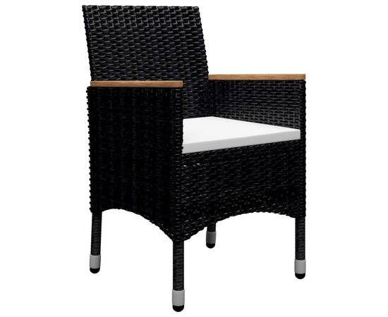 Set mobilier de grădină, 9 piese, negru, poliratan/lemn acacia, 7 image