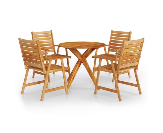 Set mobilier grădină, 5 piese, lemn masiv de acacia, 2 image