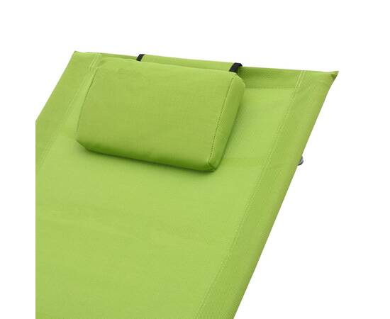 Șezlong cu pernă, verde, textilenă, 5 image