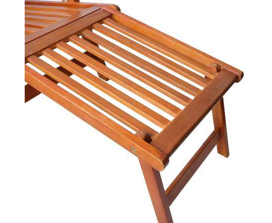 Șezlong din lemn de acacia pentru exterior cu suport pentru picioare, 5 image