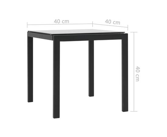 Șezlonguri cu masă, 2 buc., negru, poliratan, 10 image